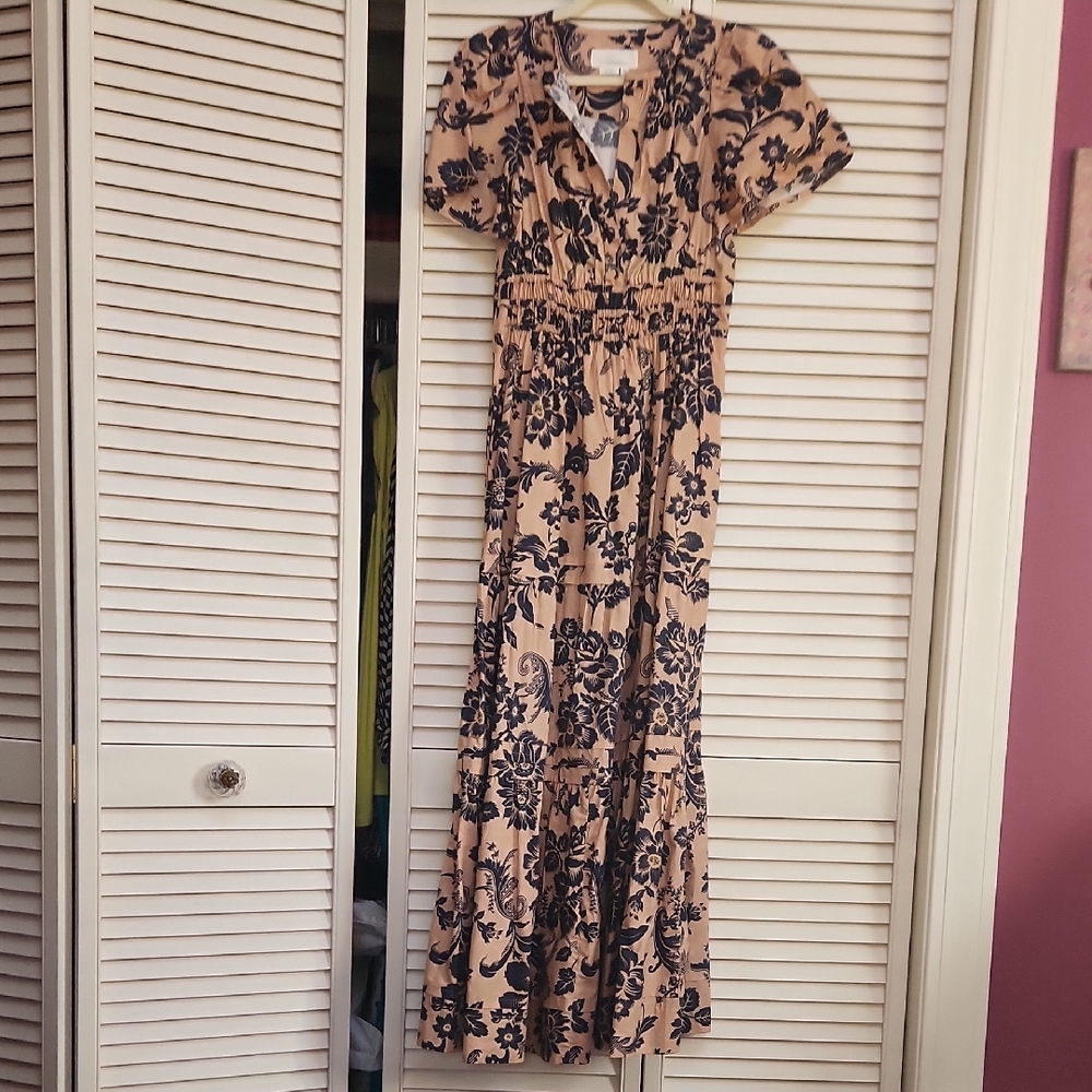 Anthropologie Black Floral Maxi Dress